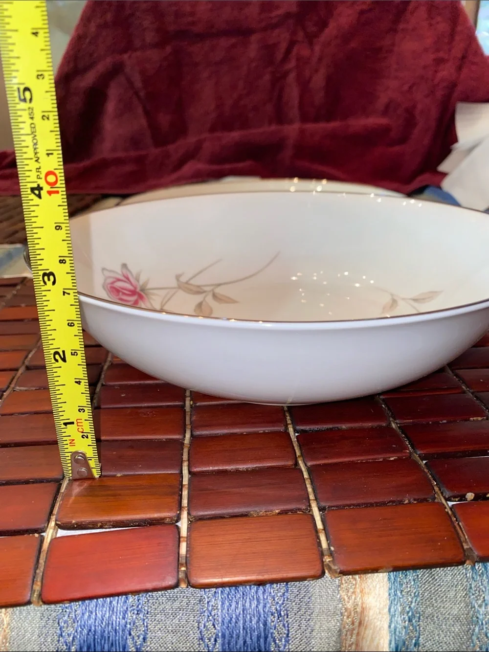 Vintage Seizan White Porcelain Dinner and Serving Bowls with Pink Rose Motif